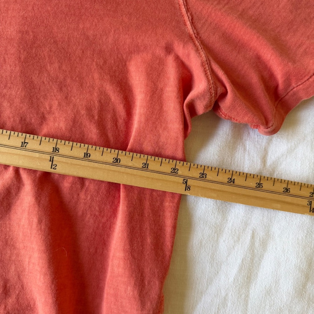 Polo Ralph Lauren XL Henley Shirt Coral Pink Slub Cotton Short Sleeve Pony - Picture 6 of 7